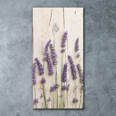 Staand foto op plexiglas Lavendel op hout