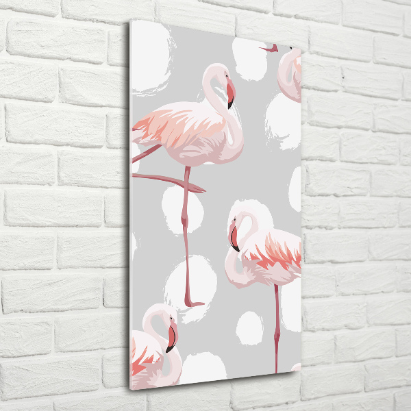 Staand foto op plexiglas Flamingo's en stippen