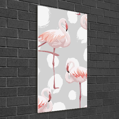 Staand foto op plexiglas Flamingo's en stippen