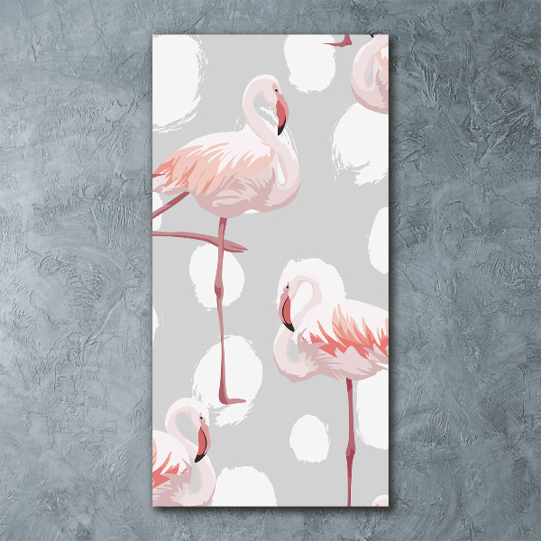 Staand foto op plexiglas Flamingo's en stippen