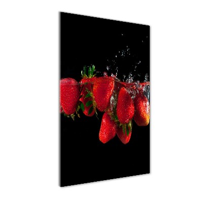 Staand foto in plexiglas Aardbeien in water