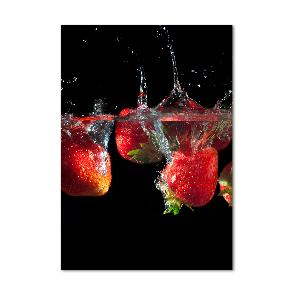 Staand foto in plexiglas Aardbeien in water