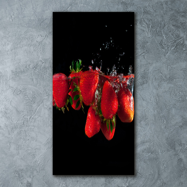 Staand foto in plexiglas Aardbeien in water