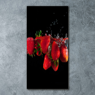 Staand foto in plexiglas Aardbeien in water