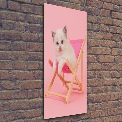 Foto-obraz szkło akryl pionowy Kot na leżaku