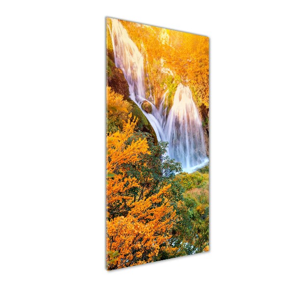 Staand plexiglas foto Waterval in de herfst