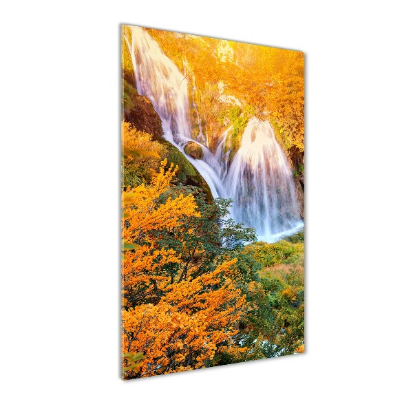 Staand plexiglas foto Waterval in de herfst