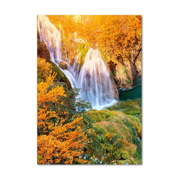 Staand plexiglas foto Waterval in de herfst