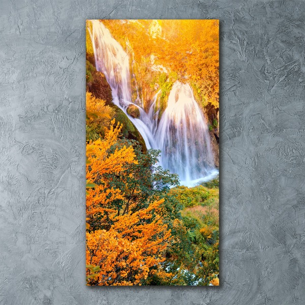 Staand plexiglas foto Waterval in de herfst