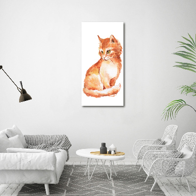Foto obraz szkło akryl pionowy Rudy kot