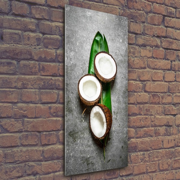 Staand foto plexiglas Kokosnoot op een blad