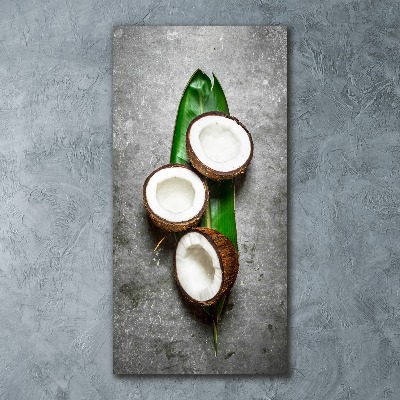 Staand foto plexiglas Kokosnoot op een blad