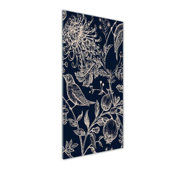 Staand foto op plexiglas Bloemen en vogels