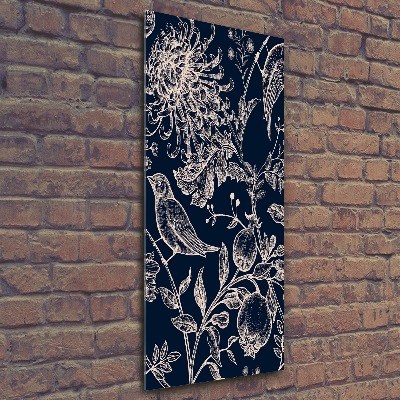 Staand foto op plexiglas Bloemen en vogels