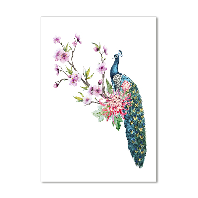 Staand foto op plexiglas Pauw en bloemen