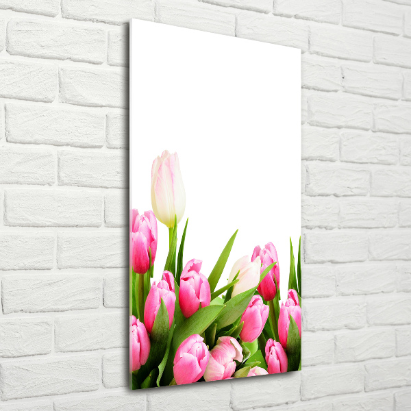 Staand plexiglas foto Roze tulpen