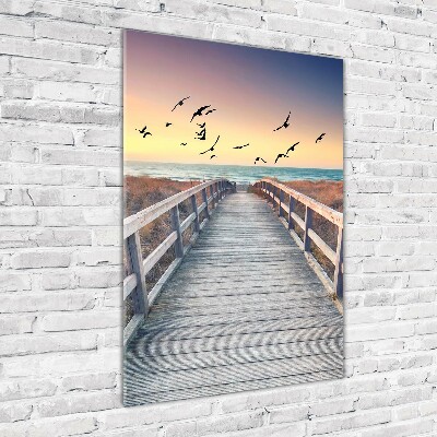 Staand foto in plexiglas Pad naar het strand