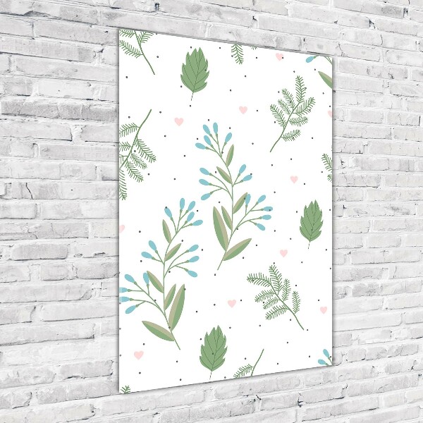 Staand foto op plexiglas Bladeren en harten