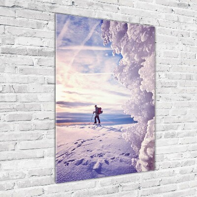 Staand foto in plexiglas Skiër