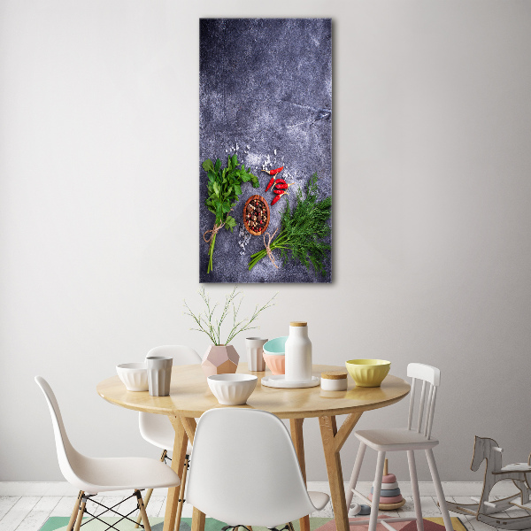 Obraz zdjęcie szkło akryl pionowy Zioła i przyprawy