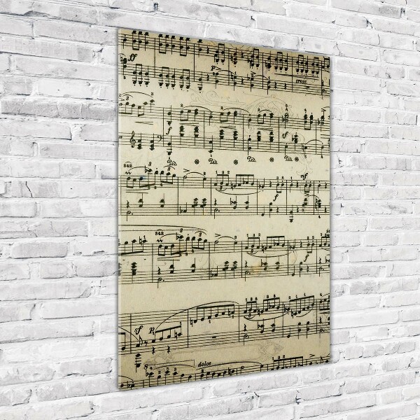 Foto obraz szkło akryl pionowy Nuty na pięciolinii