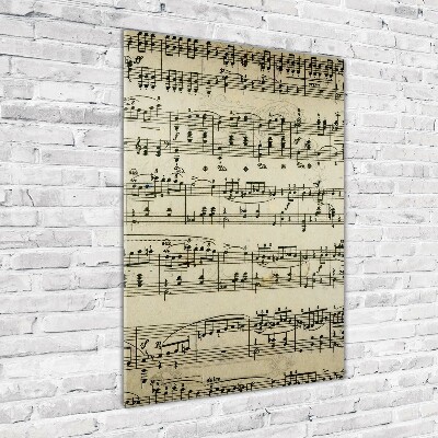 Foto obraz szkło akryl pionowy Nuty na pięciolinii