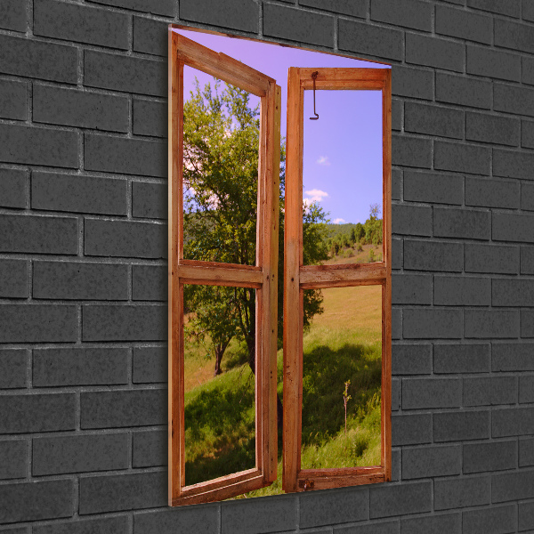 Staand foto plexiglas Het landschap buiten het raam.