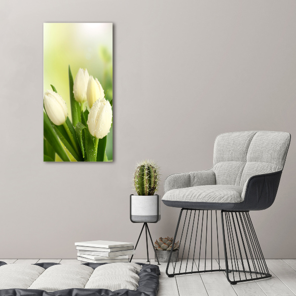 Staand foto plexiglas Witte tulpen