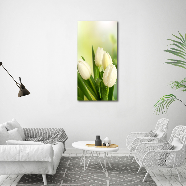 Staand foto plexiglas Witte tulpen