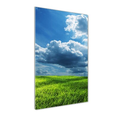 Staand foto op plexiglas Wolken boven het veld
