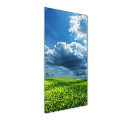 Staand foto op plexiglas Wolken boven het veld