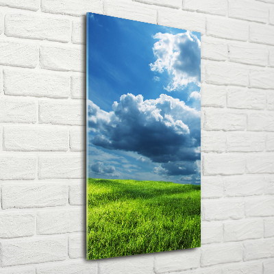 Staand foto op plexiglas Wolken boven het veld