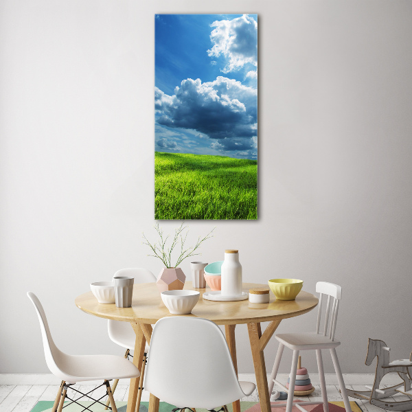 Staand foto op plexiglas Wolken boven het veld