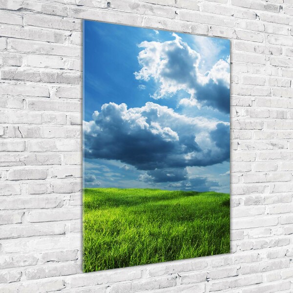 Staand foto op plexiglas Wolken boven het veld
