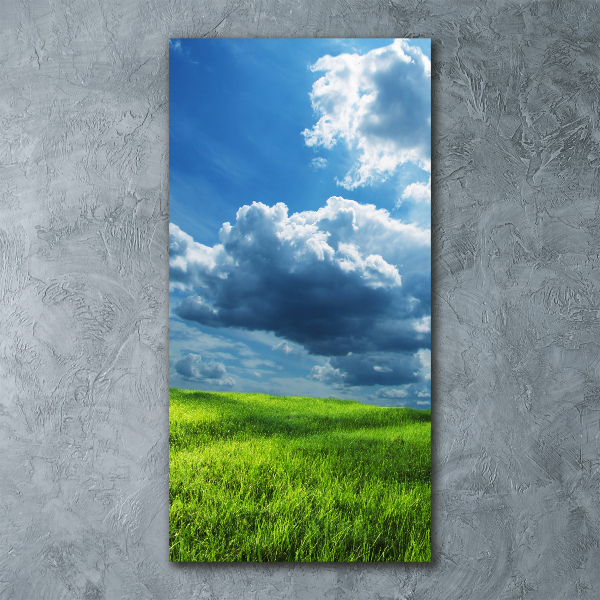Staand foto op plexiglas Wolken boven het veld