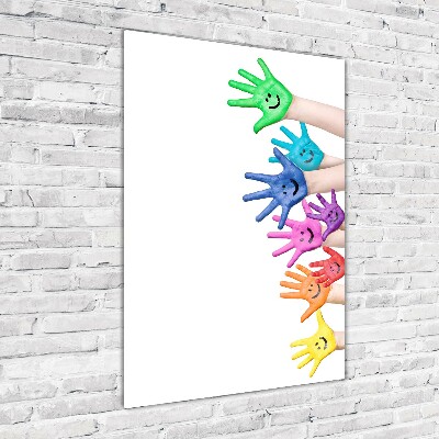 Staand plexiglas foto Geschilderde handen