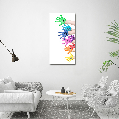 Staand plexiglas foto Geschilderde handen