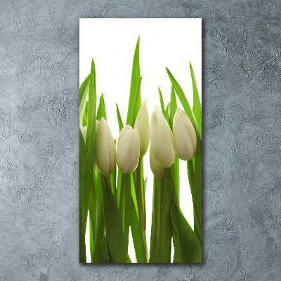 Staand foto in plexiglas Witte tulpen