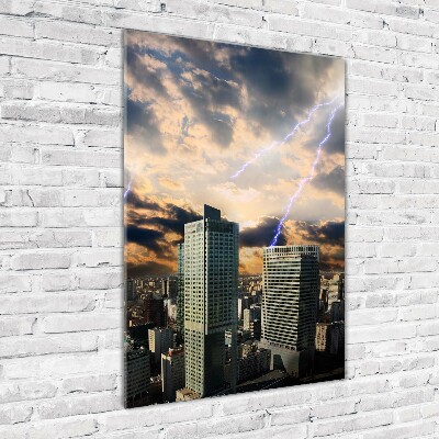 Staand plexiglas foto Storm boven Warschau