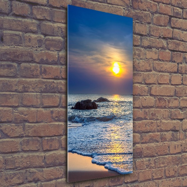 Staand foto in plexiglas Zonsondergangstrand