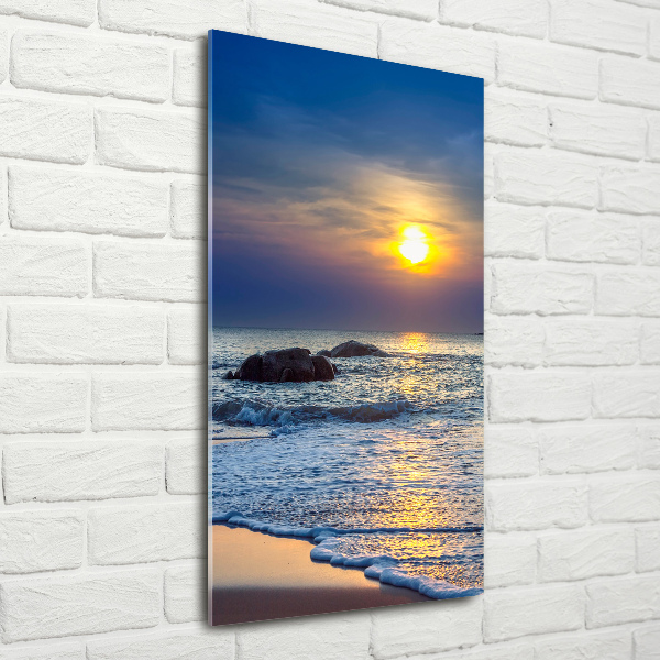 Staand foto in plexiglas Zonsondergangstrand