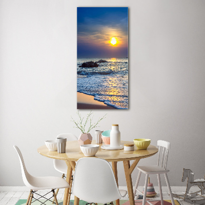 Staand foto in plexiglas Zonsondergangstrand