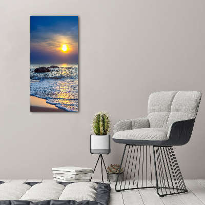 Staand foto in plexiglas Zonsondergangstrand