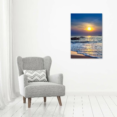 Staand foto in plexiglas Zonsondergangstrand