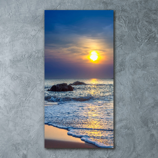 Staand foto in plexiglas Zonsondergangstrand