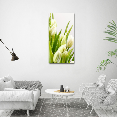 Staand foto op plexiglas Witte tulpen
