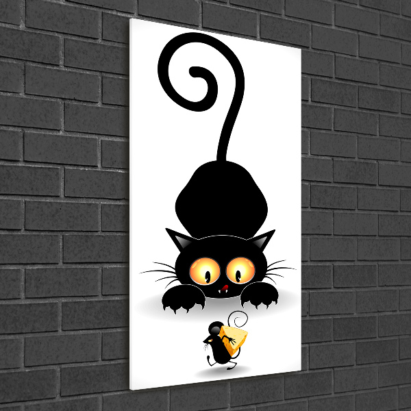 Staand foto in plexiglas Kat en muis