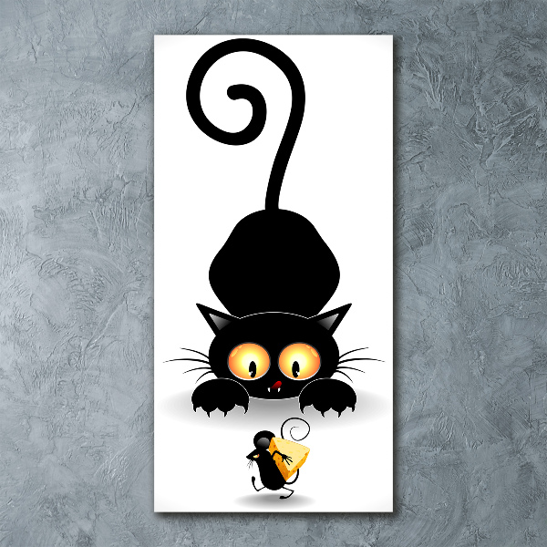 Staand foto in plexiglas Kat en muis