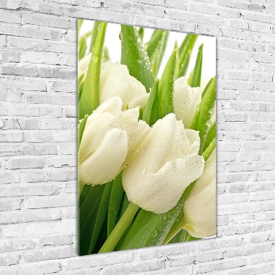 Staand foto op plexiglas Witte tulpen