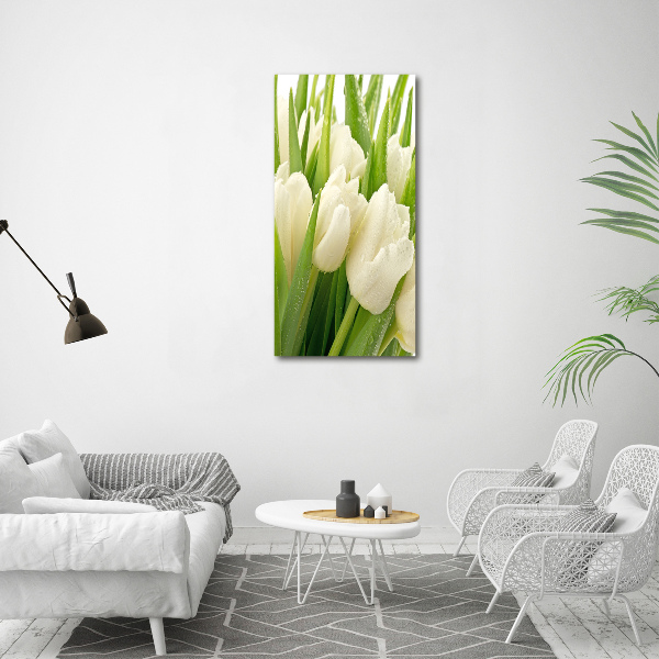 Staand foto op plexiglas Witte tulpen